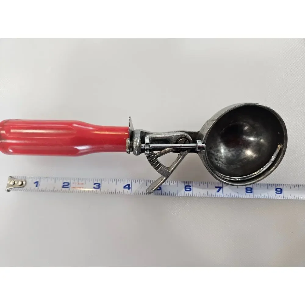 Progressive Ice Cream Scoop Red Handle Mechanical Vintage